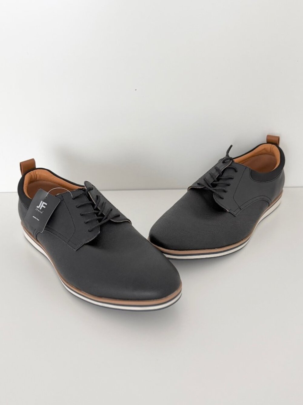 NWT JF J Ferrar Founder Memory Foam Casual Black Lace Up Oxford Shoes Men's 12M
